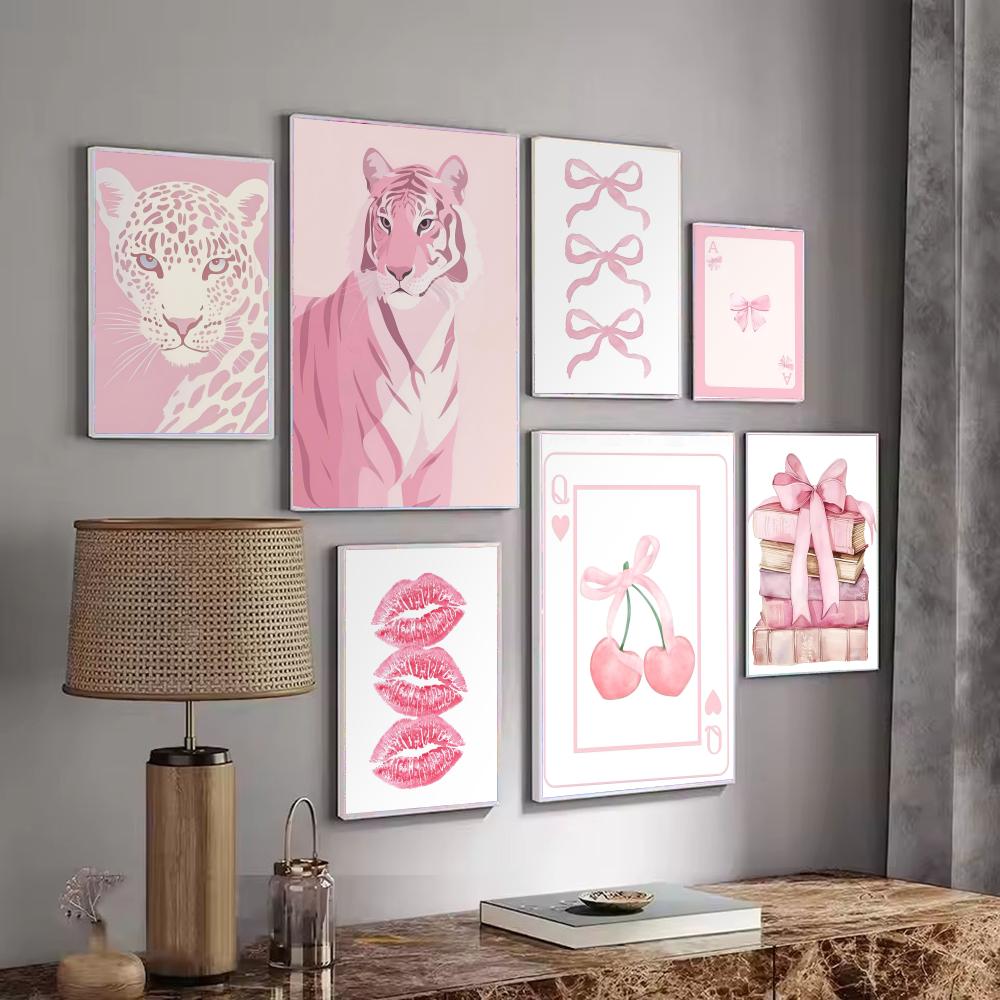 Interior Design Ideas - Poster con decorazione a motivi rosa,