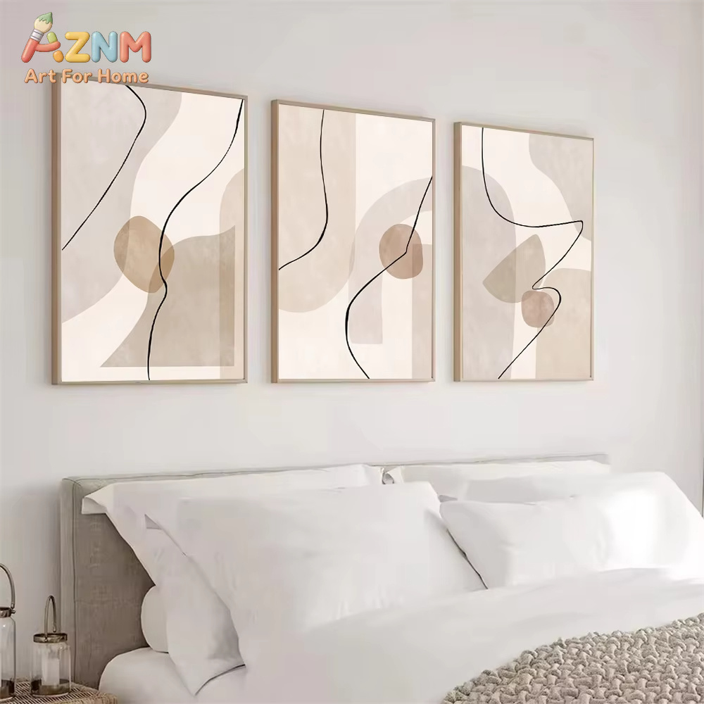 Interior Designer - Quadro su tela astratto beige con