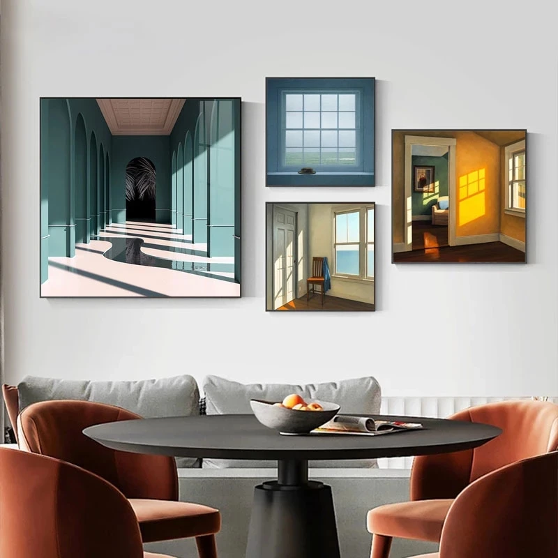 Interior Designer - Finestra nordica Paesaggio esterno Tela Pittura