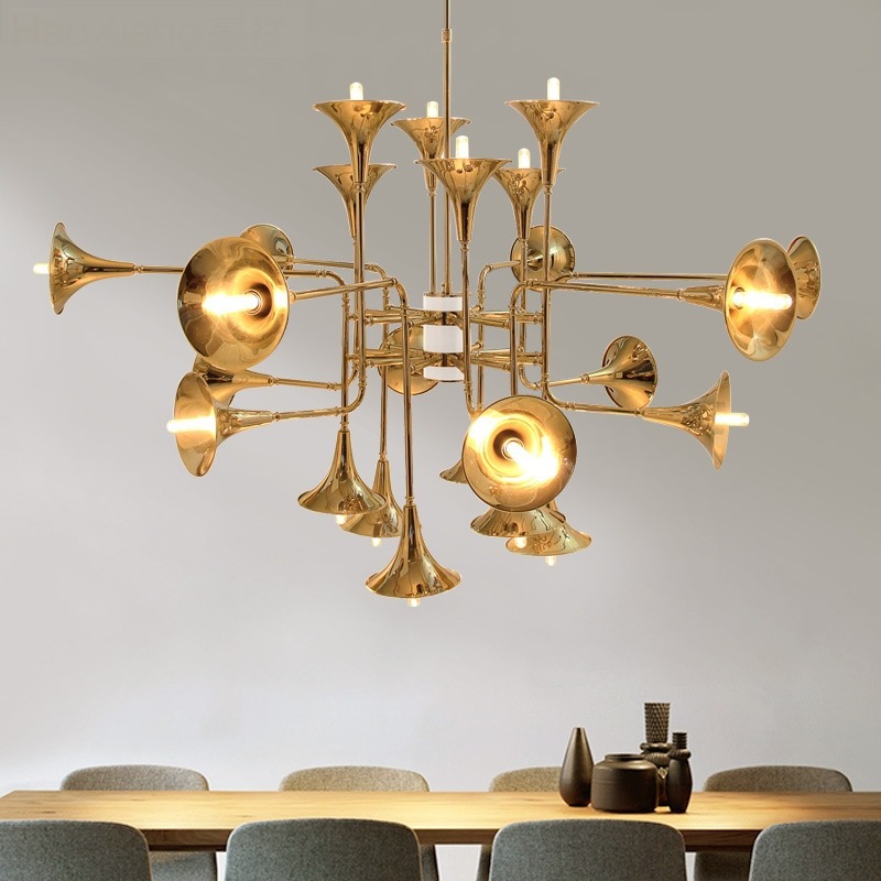 Interior Design Kitchen And Living Room - Lampada a sospensione a tromba nordica