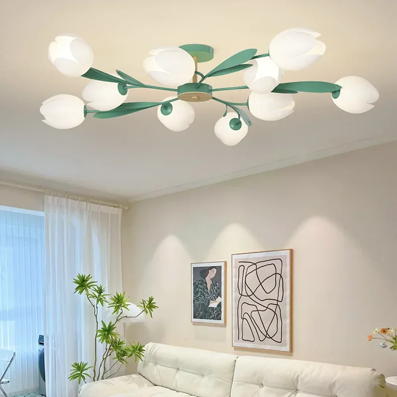 Interior Design Kitchen And Living Room - Lampadari con design floreale, lampade da